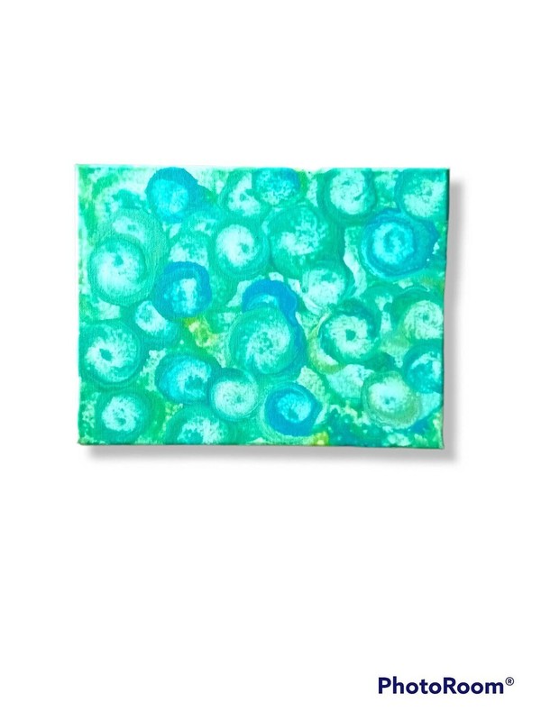 Mystifying Bubbles Abstract Painting on 9×12 inch Canvas