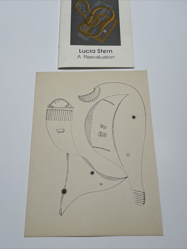 LUCIA STERN DRAWING MID CENTURY MODERN ABSTRACT EXPRESSIONISM CUBISM CUBIST INK
