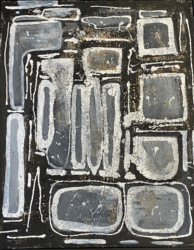Mix Media /Acrylic on Canvas Abstract Signed YJR