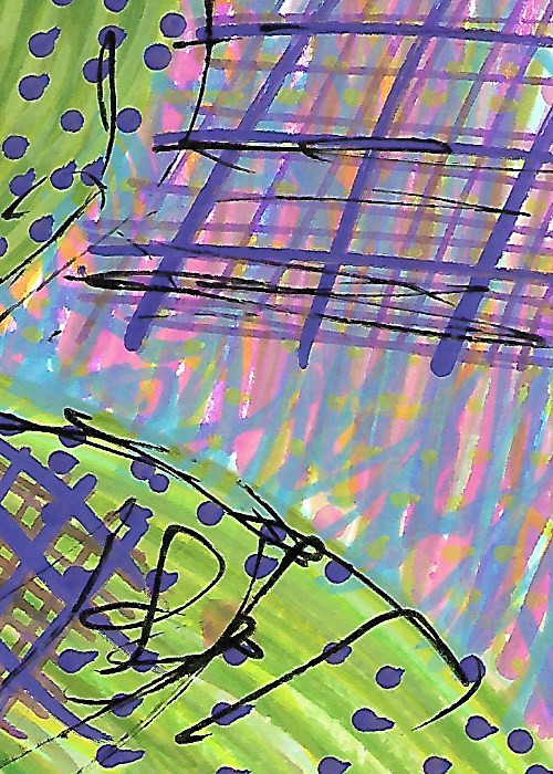 ACEO ATC CARD «Frog Outa Frame» REASOR Original Abstract Painting 2.5×3.5