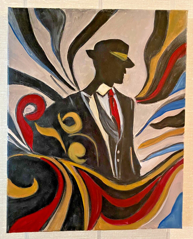 Abstract Oil Painting – 16×20 Inches – Modern Elegance with Bold Swirls