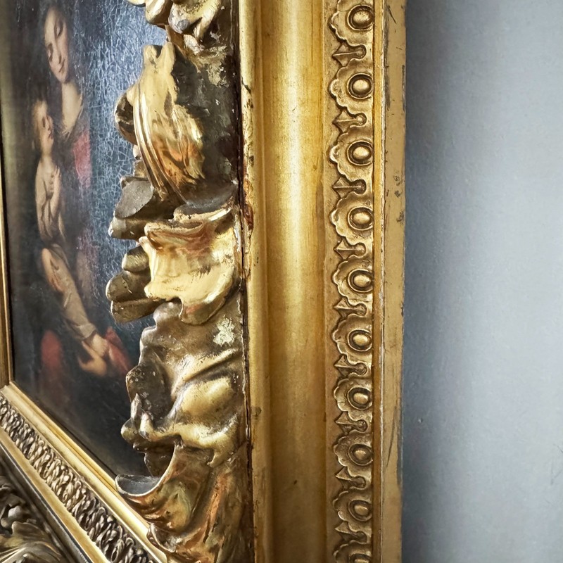 Antique o/c painting Virgin & Child after Bartolome Esteban Murillo Spanish gallery
