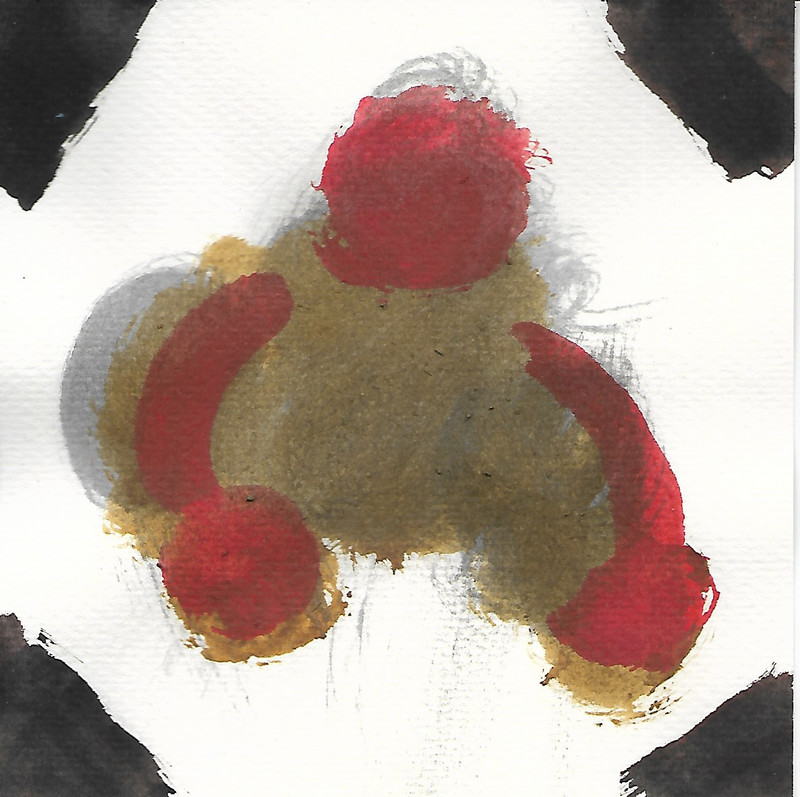 "lil' mans" Teagan Reasor Original Abstract Painting Acrylic 6x6 SHLERM ARTS gallery