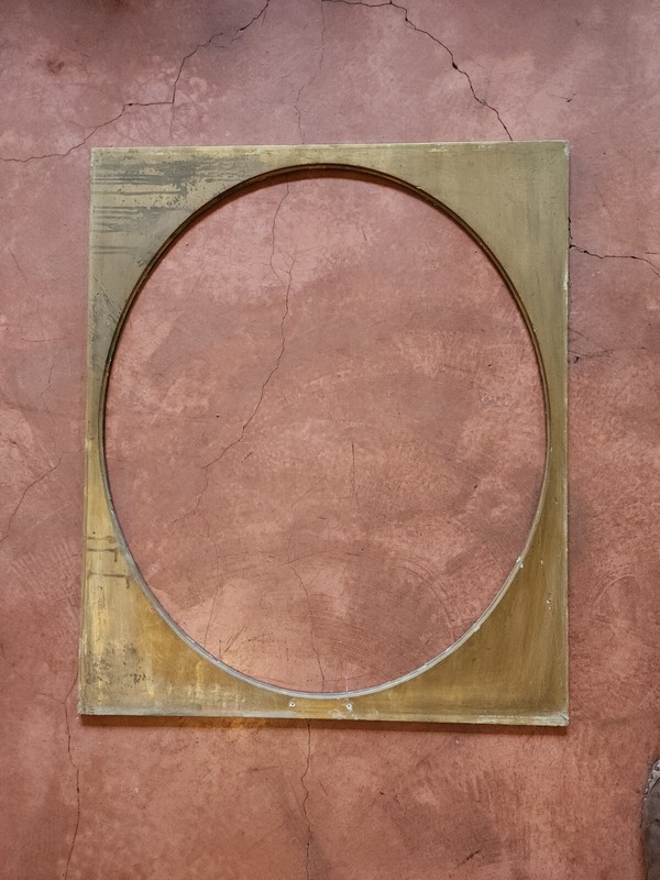 Large Antique Oval Painting Insert Opening Is 28 X 33 1/4 Inches.