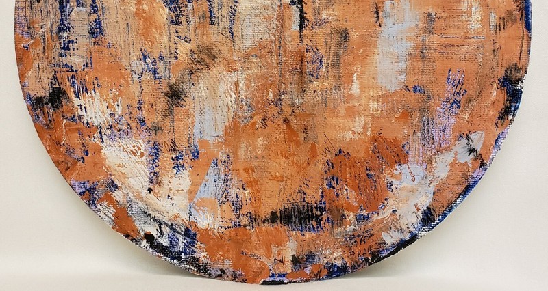 No.572 Original Abstract Modern Minimal Round Painting By K.A.Davis Art gallery