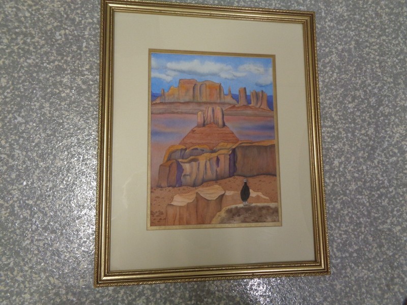 Janice Raitan Pastel Watercolor Painting Monument Valley Navajo Reservation AZ