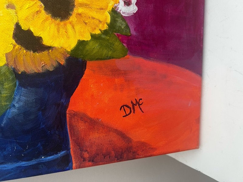 Oil On Canvas Floral Painting 18x14 gallery