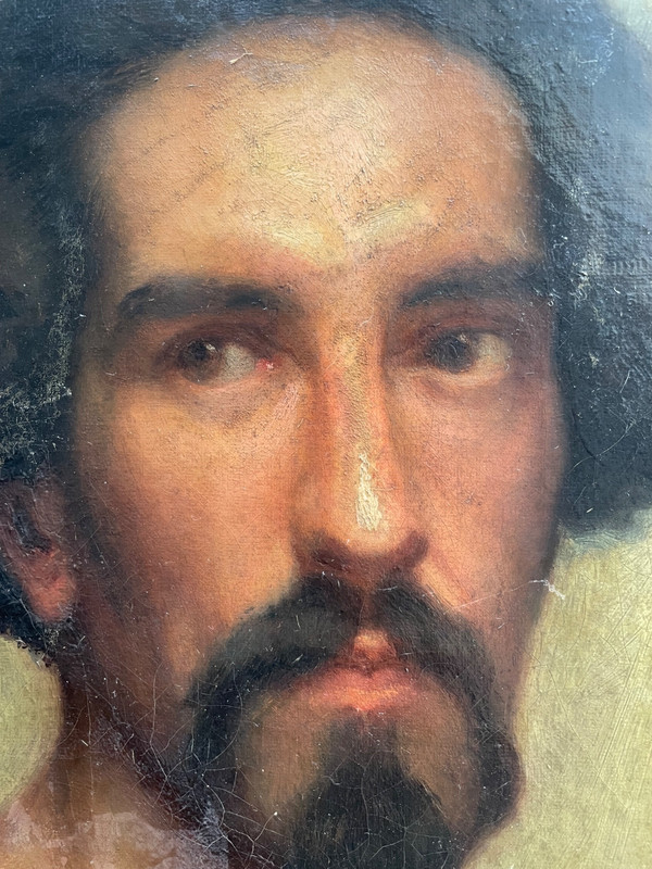 George Frederic WATTS - Antique Old Master Symbolist Oil 19th C - Self-Portrait gallery