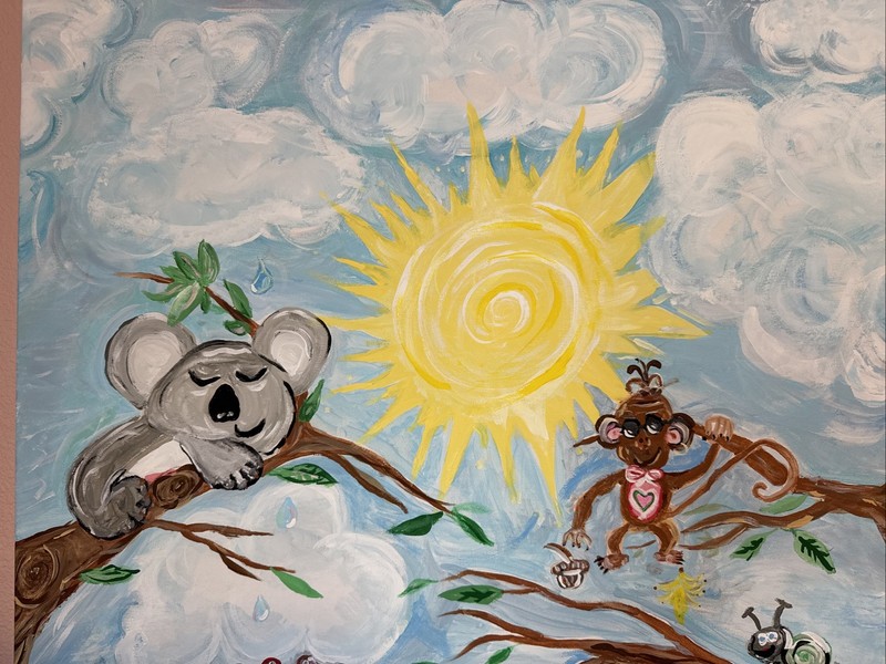 Acrylic Painting Original Panda Koala And The Forest Friends 24 X 30 gallery