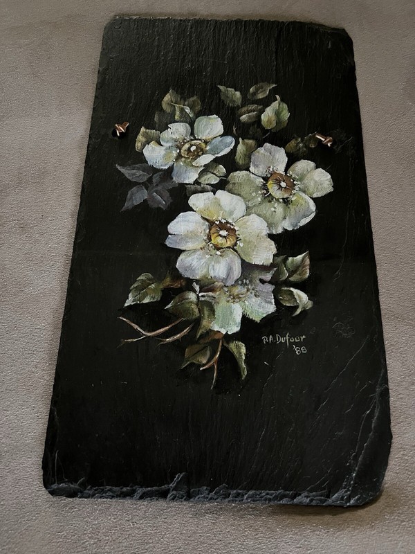 Flowers On Slate 16” X 9”