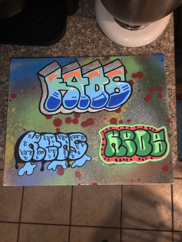 Original Las Vegas Graffiti KAOS Art Flat Canvas Throwup/Burner Style
