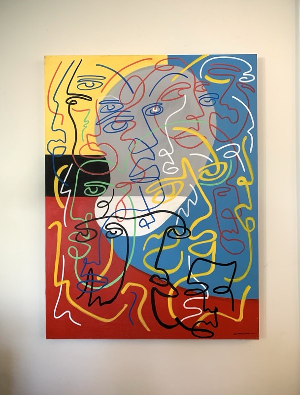 Abstract Acrylic Painting “Collective Consciousness” — 48”x36” By Chip Ghigna
