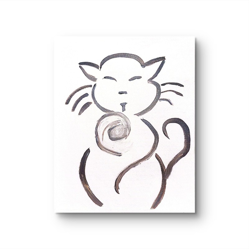 One Sassy Kitten Original Expressionism Acrylic Abstract Canvas 11x14 Canvas gallery