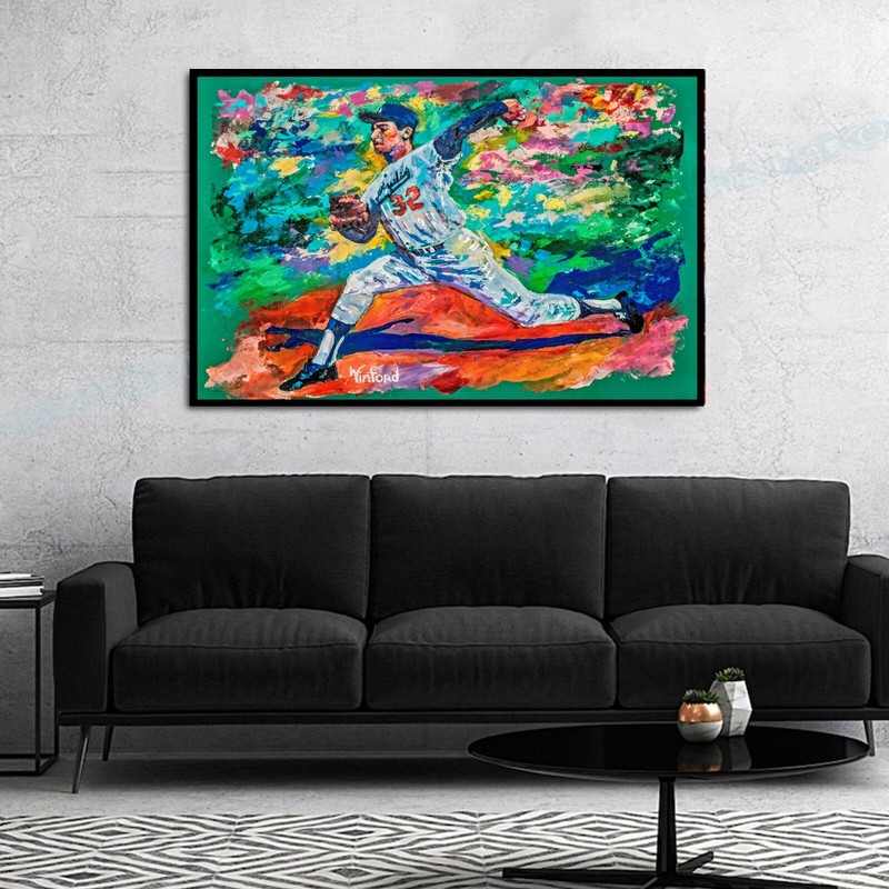 Sale Sandy Koufax Painting Framed 36″W X 24″H, Winford $2,495 Now $995