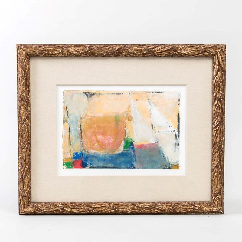 Original Signed Artwork by Linda J. Ging Abstract Painting 14-3/4 12-1/8″ Framed