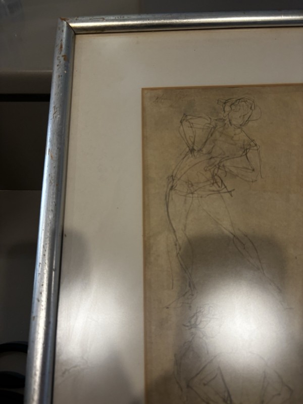 Homer Johnson Signed Watercolor Sketch Drawing of Dancers gallery