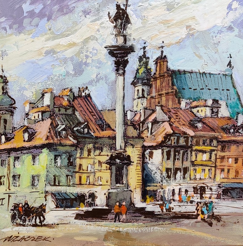 Waldemar Zaczek (1929): SIGISMUND'S COLUMN, CASTLE SQUARE, WARSAW, POLAND, oil gallery