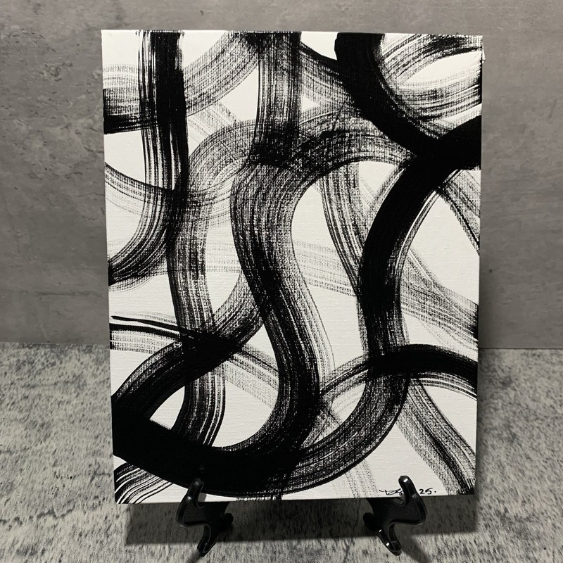 Original Abstract Acrylic Painting 8″ x 10″ Art Handmade Home Decor With Easel