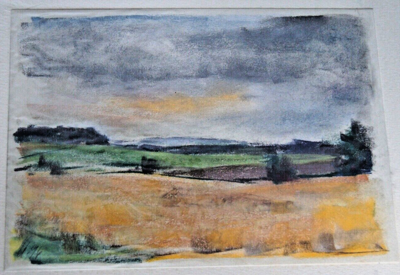 Franz Ehmke *1928 -2018 Pastel Sunset over the Field at Teufelsberg