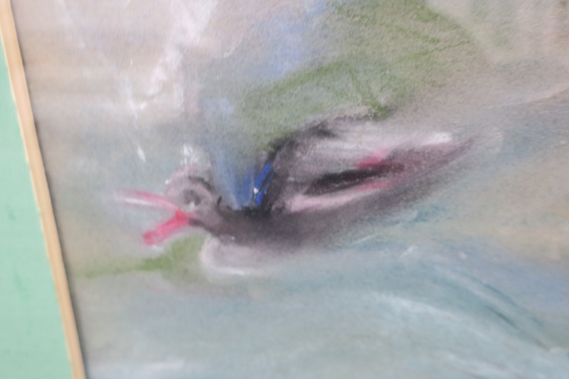 Petritsch Roswitha 1942 Painting Storm - Duck on Pond 1970s - Modern Expressive gallery