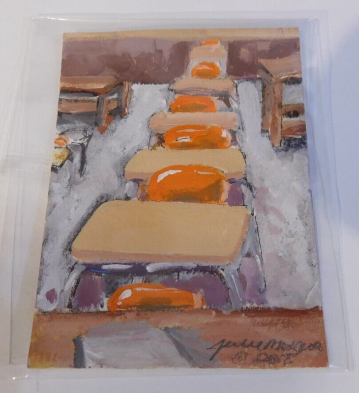 Science Room – ACEO Casein paint on Watercolor paper 2.5×3.5″