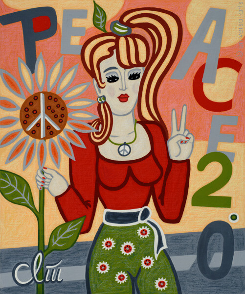 JACQUELINE DITT – Road to Peace Two Point Zero 2016 Painting Peace Sign