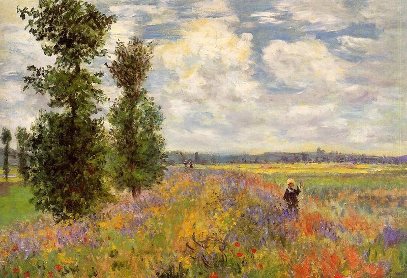 Oil painting Claude Monet – Poppy Field, Argenteuil nice landscape art