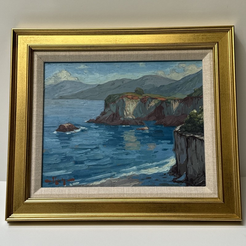 MATTHEW REYNOLDS PAINTING CALIFORNIA IMPRESSIONIST LANDSCAPE COAST BEACH CLIFFS