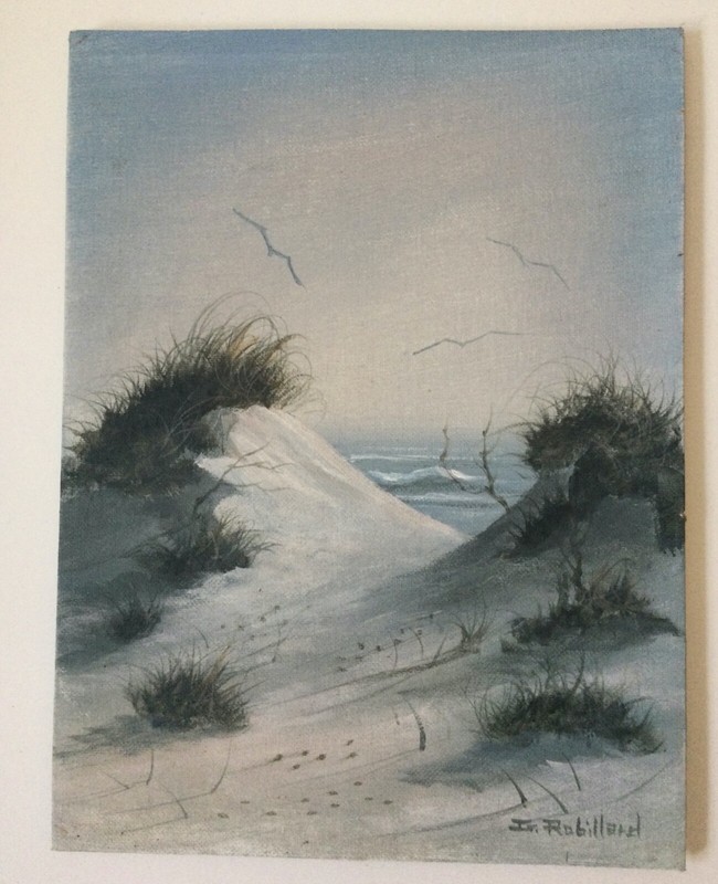 Robillard – Original Oil Canvas Sand Dunes Ocean – Maine Estate