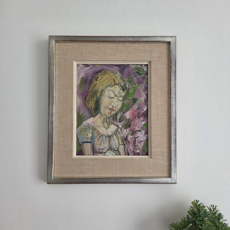 Authentic Olle Nordberg Mid-Century Swedish Modernist Oil Painting Signed Framed