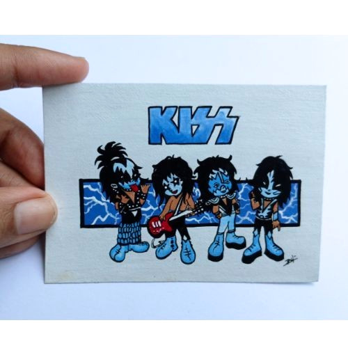 KISS BAND ACEO Original Music Rock Anime Art Card Acrylic Hand Painting NEW OOAK gallery