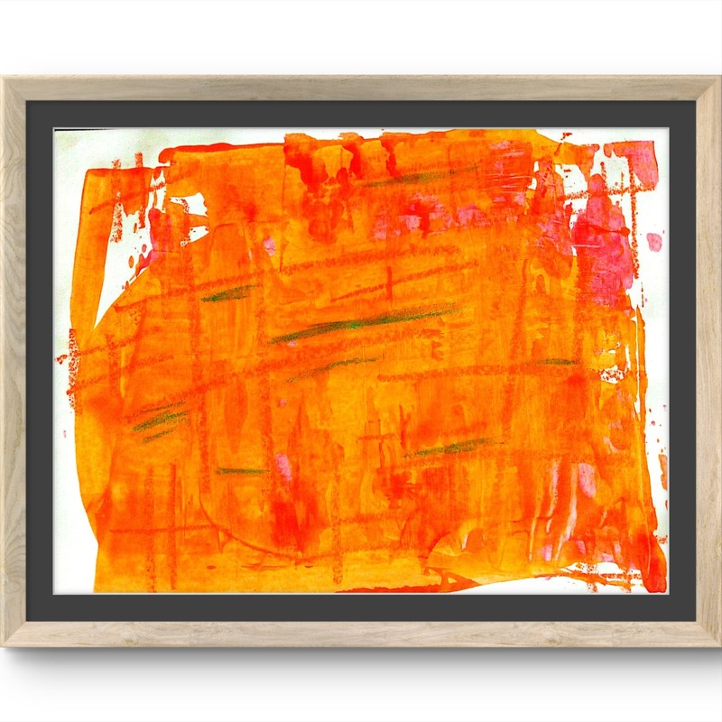 Abstract Design Modern Orange Original Signed Canvas Wall Art Acrylic 11×14 BACH