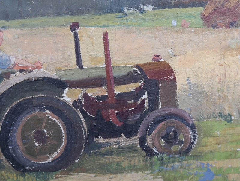 Mid 20th Century Oil - Late Summer Hay Harvest gallery