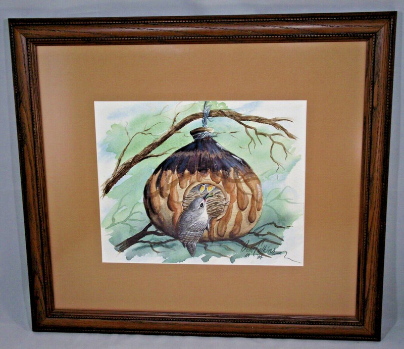 Burdette Bond «Burt» Calkins Watercolor 2004 Nesting Birds