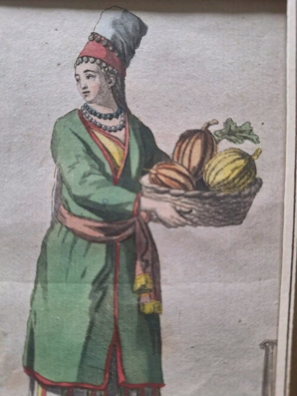 Antique Watercolor "Woman From Caria And Polish Merchant". Painting gallery