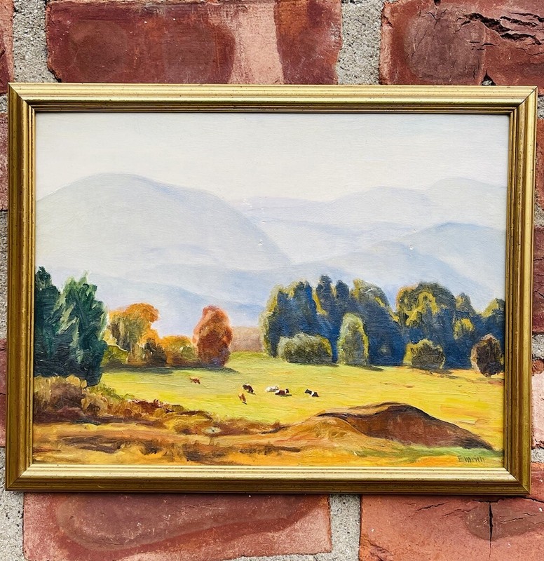 Indiana Artist Harvey Emrich Painting. Wittenberg Mt. Woodstock NY. Signed C1930