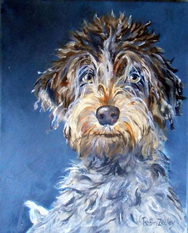 Custom Pet Portraits, Set of 2 Dogs, Oil Paintings OOAK, Artist R Zebley rzzart gallery