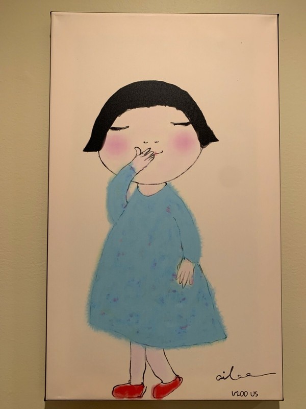A Turquoise Girl with Red Shoes, original, 20x12" Limited Edition gallery