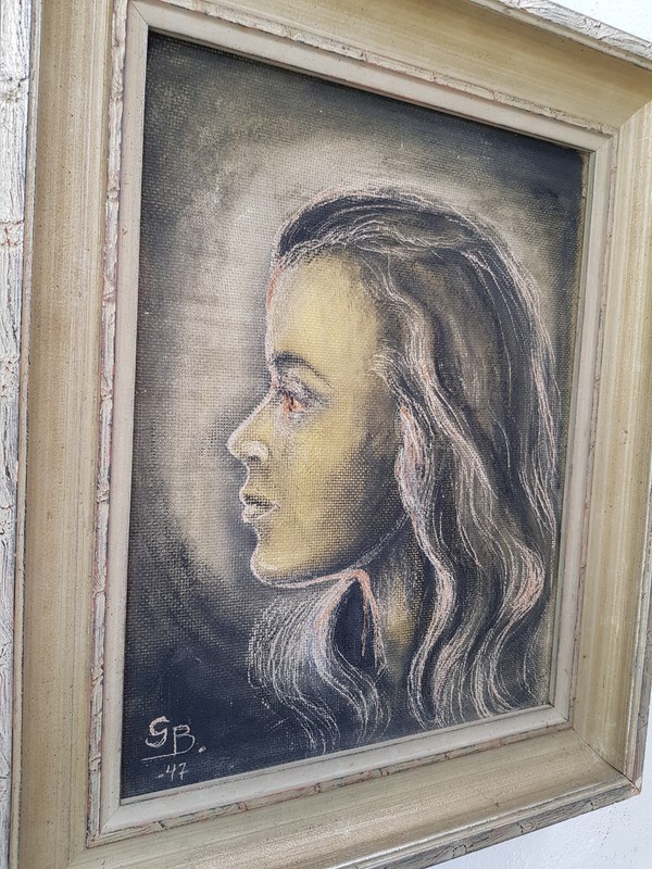 Abstract oil painting artwork with frame painting oil painting woman portrait 1947 gallery
