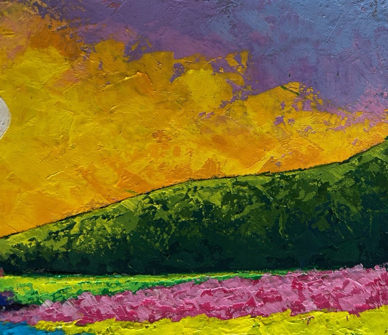 Oil Painting Spring Fields In The Sunset Light V. Zadorozhnya Original nAAA4640 gallery