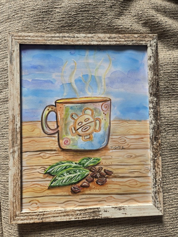 Puerto Rico. Cafe Taino, watercolor And MIX Media. Original By M. Ortiz