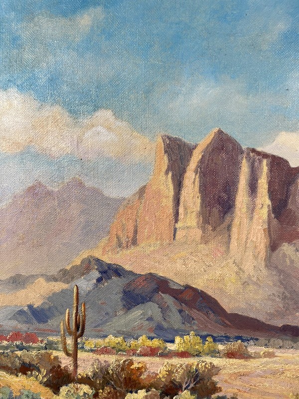 GODFREY VESELY PLEIN AIR IMPRESSIONIST ARIZONA DESERT LANDSCAPE OIL PAINTING gallery