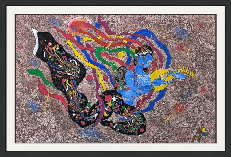 Jiang Tiefeng «Dance with Pipa» | Huge Original Painting on Rice Paper | 45×62″