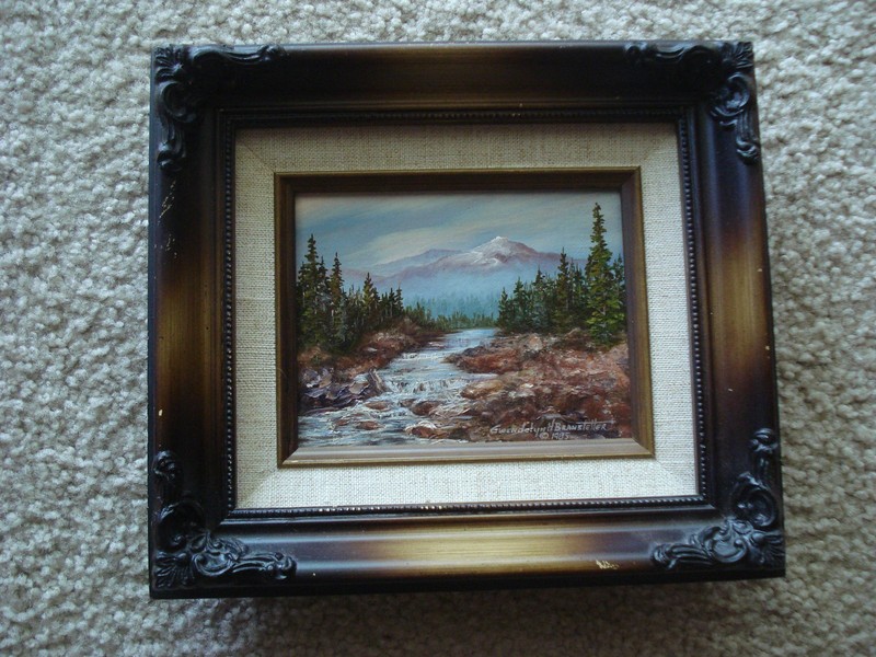 Gwendoyln H. Bransteller Original Oil Painting Rocky Wilderness Texas Artist