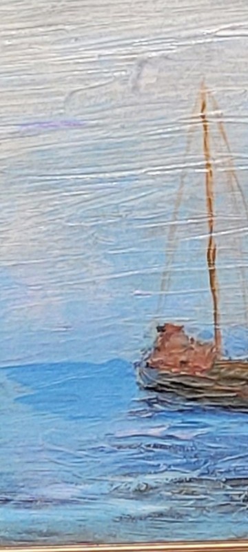 Sleeping in the Mist Original Oil Painting on Board 12x9 Framed Landscape Art. gallery