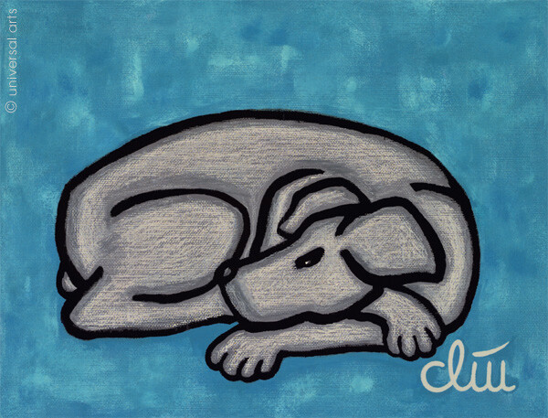 Jacqueline Ditt dog a.blue background print medium size n.painting dogs dog animal