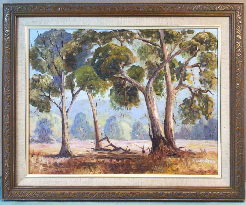 F Jackson Circa 1970s Framed Landscape Oil Painting