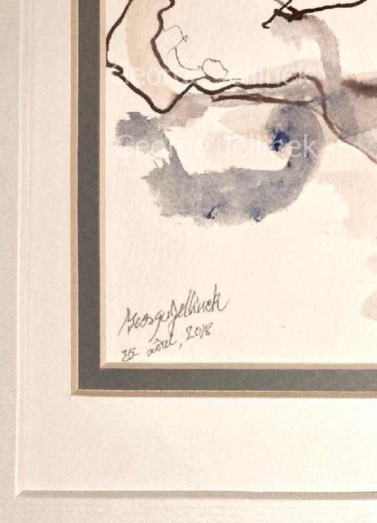 2000s Abstract Figurative Erotic Watercolor Painting George Jellinek New York gallery