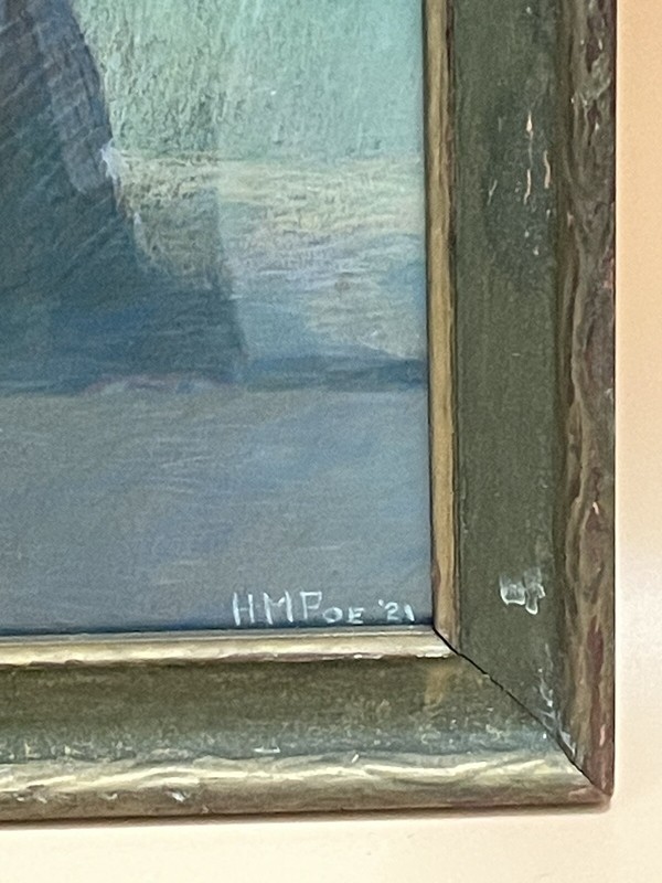 Hugh M. Poe (1902-1973) Noted Indiana Artist - 1921 Pastel Landscape Painting gallery
