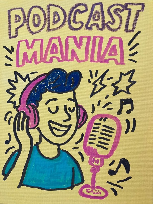 8×10 Acrylic Painting Specialist «Podcast Mania» Hidden Release Edition Only 1
